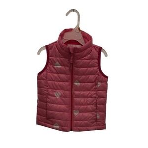 Amazon‎ Essentials Kids Pink Heart Puffer Vest Sleeveless Zip Up Size 3T